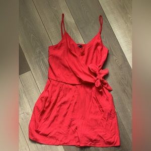 One Clothing  Red Faux Wrap Romper